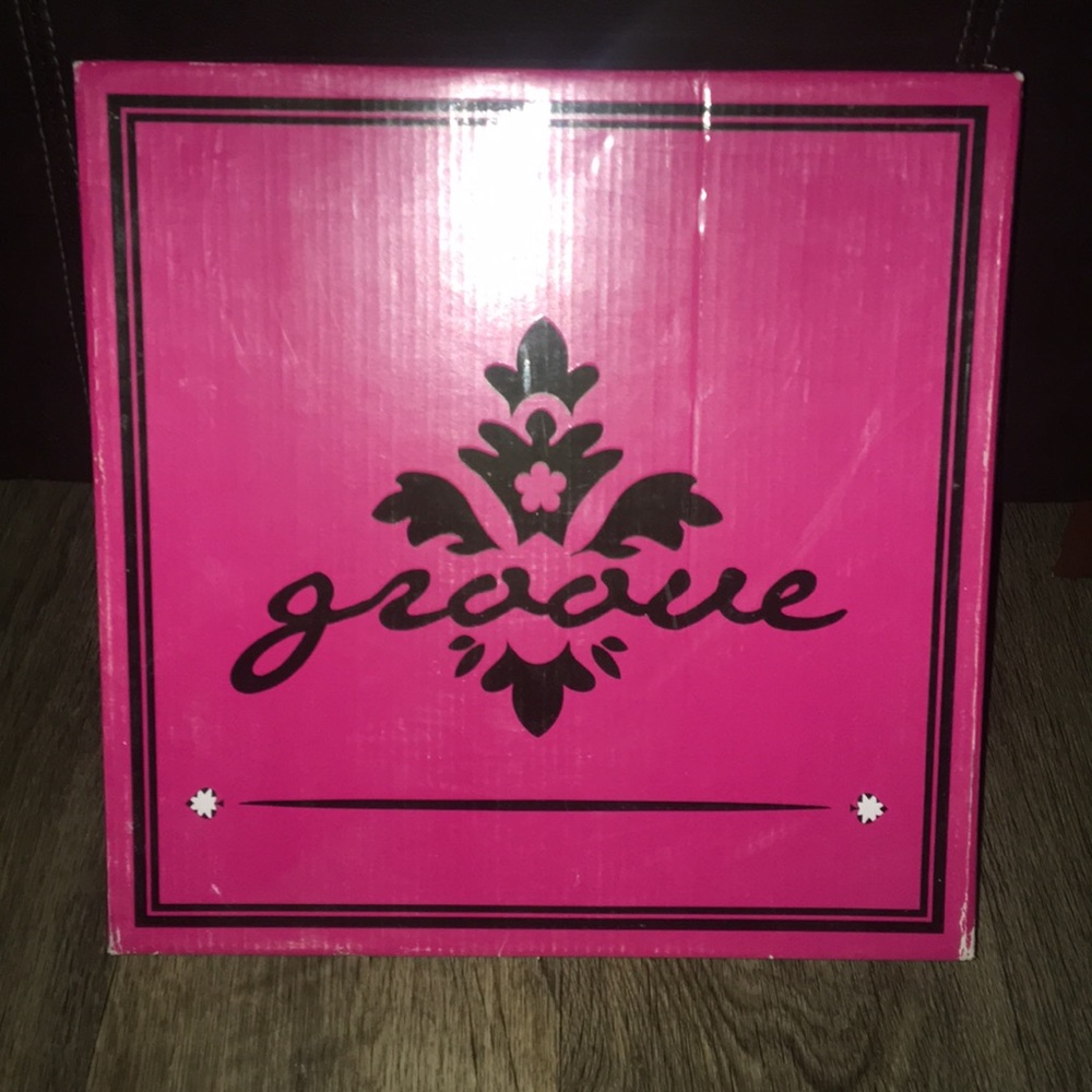 Black heels with gold spikes